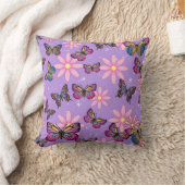 蝶と花のパターン装飾用クッション クッション (ブランケット)