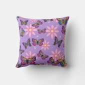 蝶と花のパターン装飾用クッション クッション (裏面)