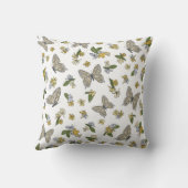 蝶と花のパターン クッション (裏面)