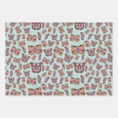 蝶と花のパターン ラッピングペーパーシート (正面2)