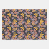 蝶と花のパターン ラッピングペーパーシート (正面)