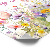 蝶と花のパーティー標識 ポスター (角)