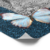 蝶と花のフレームあなたの写真を追加 ポスター (角)