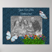 蝶と花のフレームあなたの写真を追加 ポスター (正面)