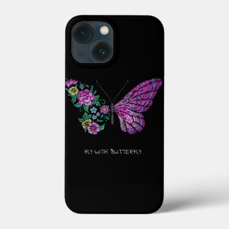 蝶と花のフローラ蝶の羽 iPhone 13 MINIケース