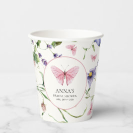 蝶と花のブライズシャワー 紙コップ