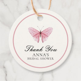 蝶と花のブライダルシャワーのお礼 フェイバータグ
