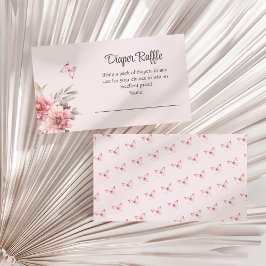 蝶と花のベビーシャワーおむつくじ引きカード エンクロージャーカード