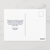 蝶と花のボウホースカルありがとうございます ポストカード (裏面)