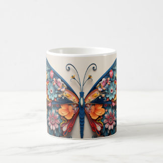蝶と花のマグカップ コーヒーマグカップ