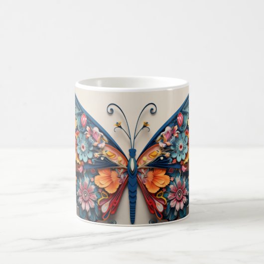 蝶と花のマグカップ コーヒーマグカップ (中央)