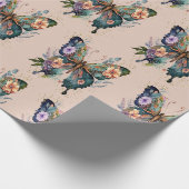 蝶と花のラッピング紙 ラッピングペーパー (角)