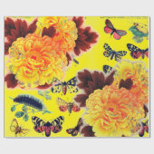 蝶と花のラッピング紙 ラッピングペーパー (フラット)