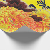 蝶と花のラッピング紙 ラッピングペーパー (角)