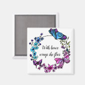 蝶と花のリース マグネット (正面/裏面)