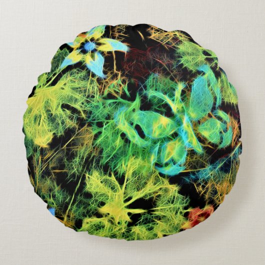 蝶と花のロディウス投げクッション ラウンドクッション (正面)