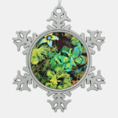 蝶と花のロディリウスのクリスマスオーナメント スノーフレークピューターオーナメント (正面)