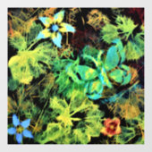 蝶と花のロディリウス窓が引き付く ウィンドウサイン (シート)