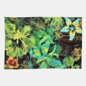 蝶と花のロディリウス茶タオル キッチンタオル (横)