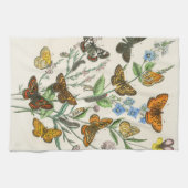 蝶と花のヴィンテージイラストレーション1 キッチンタオル (横)