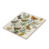 蝶と花のヴィンテージイラストレーション1 タイル (側面)