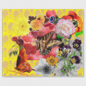 蝶と花の包装紙 ラッピングペーパー (フラット)