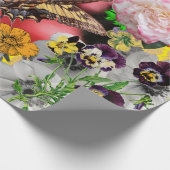 蝶と花の包装紙 ラッピングペーパー (角)
