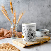 蝶と花の名前と個人的なメッセージ コーヒーマグカップ