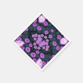 蝶と花の対称性、紫と青 スタンダードカクテルナプキン (角)
