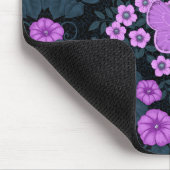 蝶と花の対称性、紫と青 マウスパッド (コーナー)