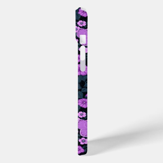 蝶と花の対称性、紫と青 Case-Mate iPhoneケース (裏面 / 左)
