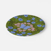 蝶と花の対称性、青とピンク ペーパープレート (アングル)