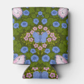 蝶と花の対称性、青とピンク 缶クーラー (裏面)