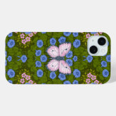 蝶と花の対称性、青とピンク Case-Mate iPhoneケース (裏面 (横))