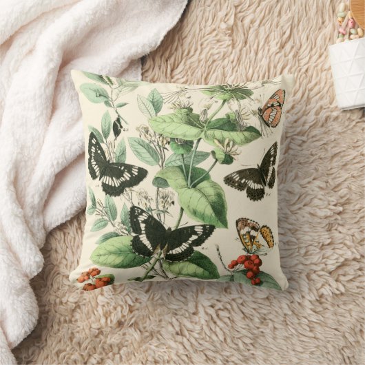 蝶と花の庭 クッション (ブランケット)