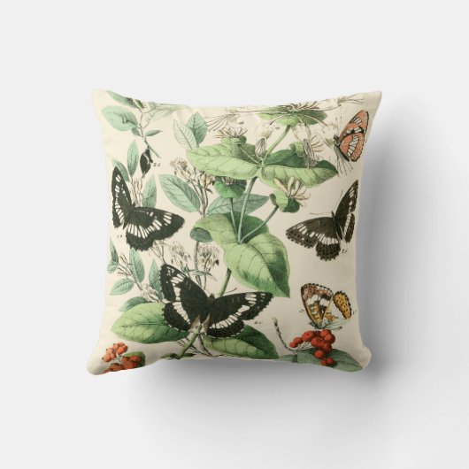 蝶と花の庭 クッション (裏面)