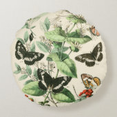 蝶と花の庭 ラウンドクッション (裏面)