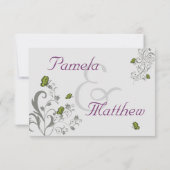 蝶と花の応答カード 出欠カード (裏面)