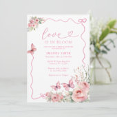 蝶と花の愛の開花ブライダルシャワー 招待状 (スタンド正面)