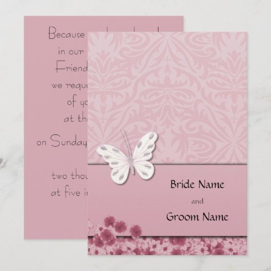 蝶と花の招待状 招待状 (正面/裏面)