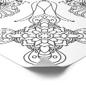 蝶と花の曼荼羅 大人の塗り絵 ポスター (角)