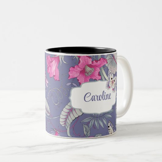 蝶と花の母の日の贈りカスタム物 マグカップ (正面右)