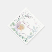 蝶と花の水の色ベビーシャワー スタンダードカクテルナプキン (角)