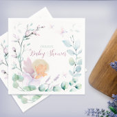 蝶と花の水の色ベビーシャワー スタンダードカクテルナプキン