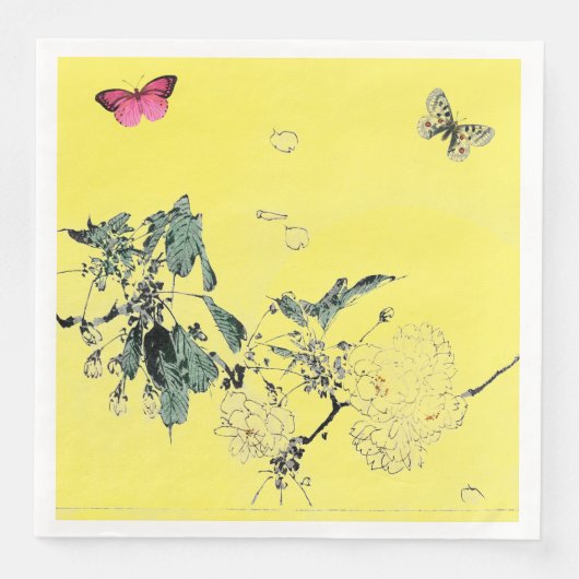 蝶と花の紙ナプキン (正面)