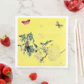 蝶と花の紙ナプキン (インサイチュ)