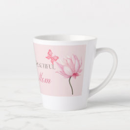 蝶と花の美しいママ用マグカップ カフェラテマグ