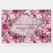 蝶と花の色々なピンク色 ゲストブック (裏面)