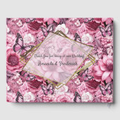 蝶と花の色々なピンク色 ゲストブック (裏面)