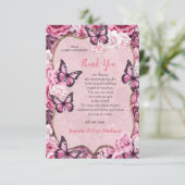 蝶と花の色々なピンク色 出欠カード (スタンド正面)